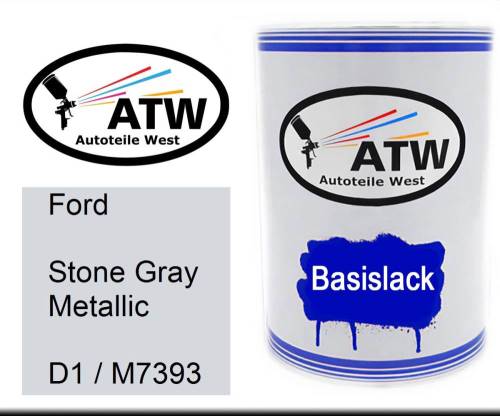 Ford, Stone Gray Metallic, D1 / M7393: 500ml Lackdose, von ATW Autoteile West.